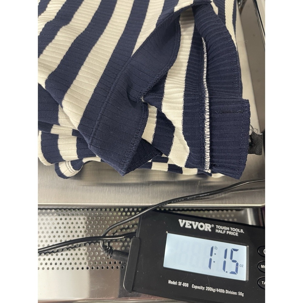 J.CREW Ribbed Midi Dress Navy White Stripe Boatneck Casual Preppy Nautical XL - Picture 11 of 11